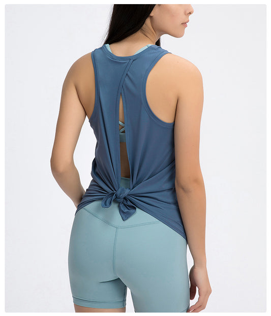 Blue Tie Back Tank Top