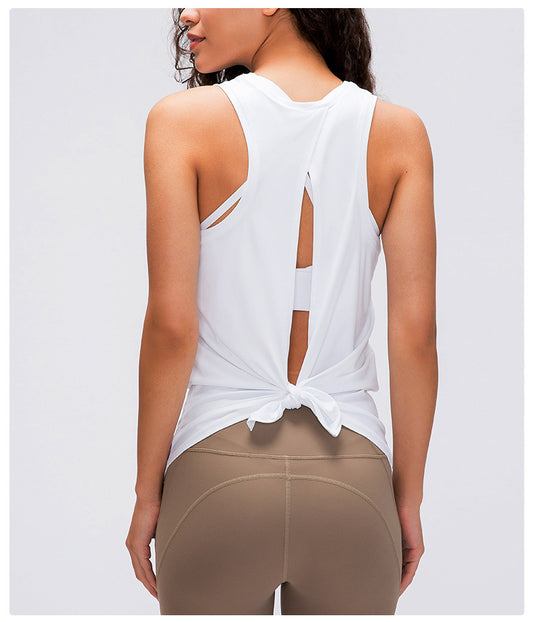 White Tie Back Tank Top