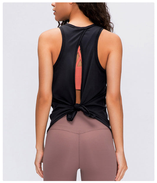 Black Tie Back Tank Top