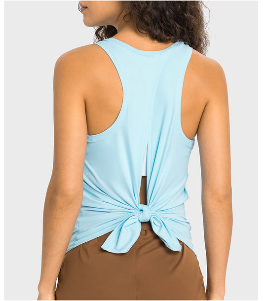 Light Blue Tie Back Tank Top