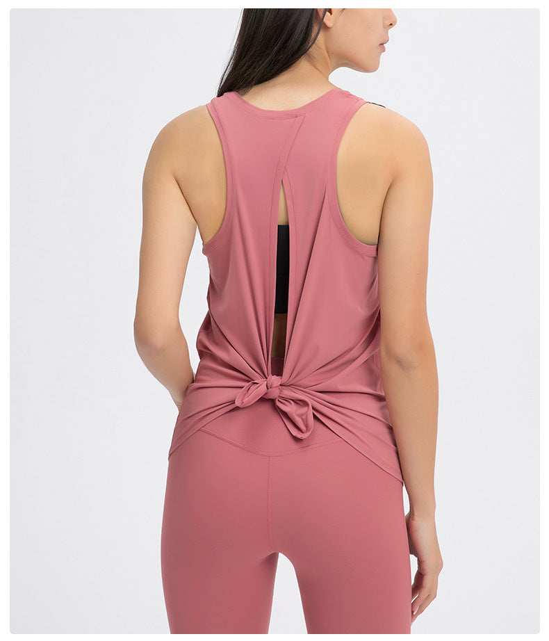 Dusky Pink Tie Back Tank Top