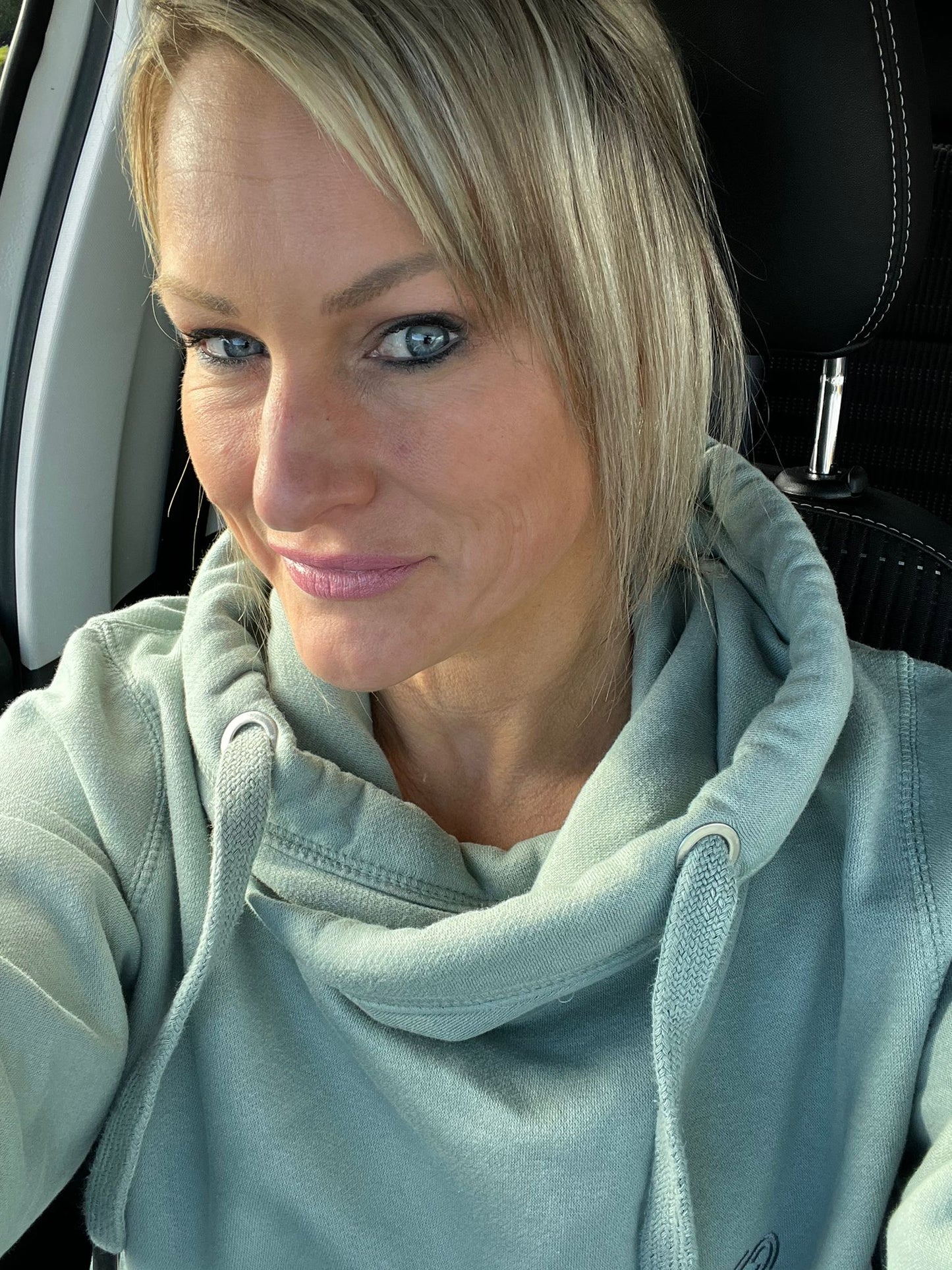 Sage Green Cross Neck Hoodie