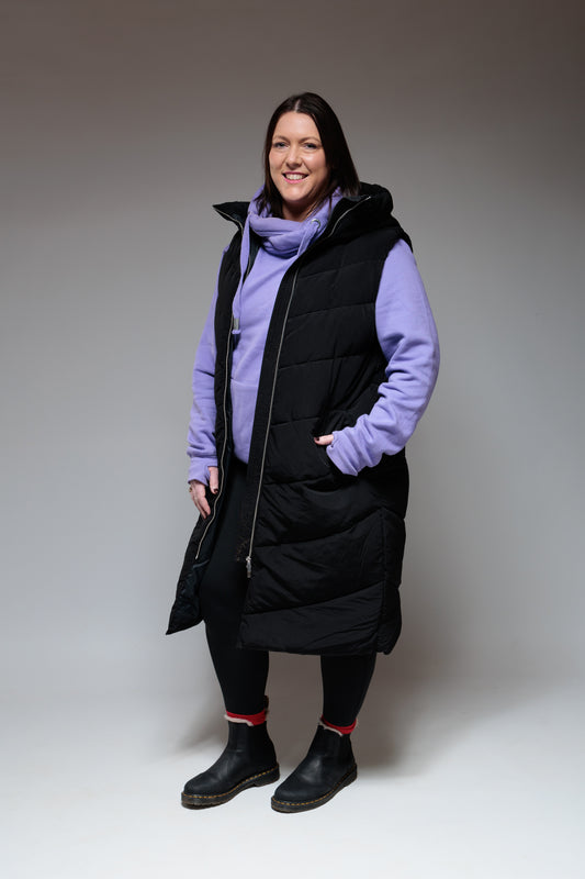 Purple Cross Neck Hoodie