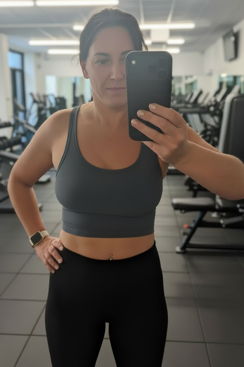Blue Long Line Ribbed Bra Top