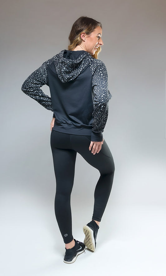 Black Be Safe, Be Seen Reflective Hoodie