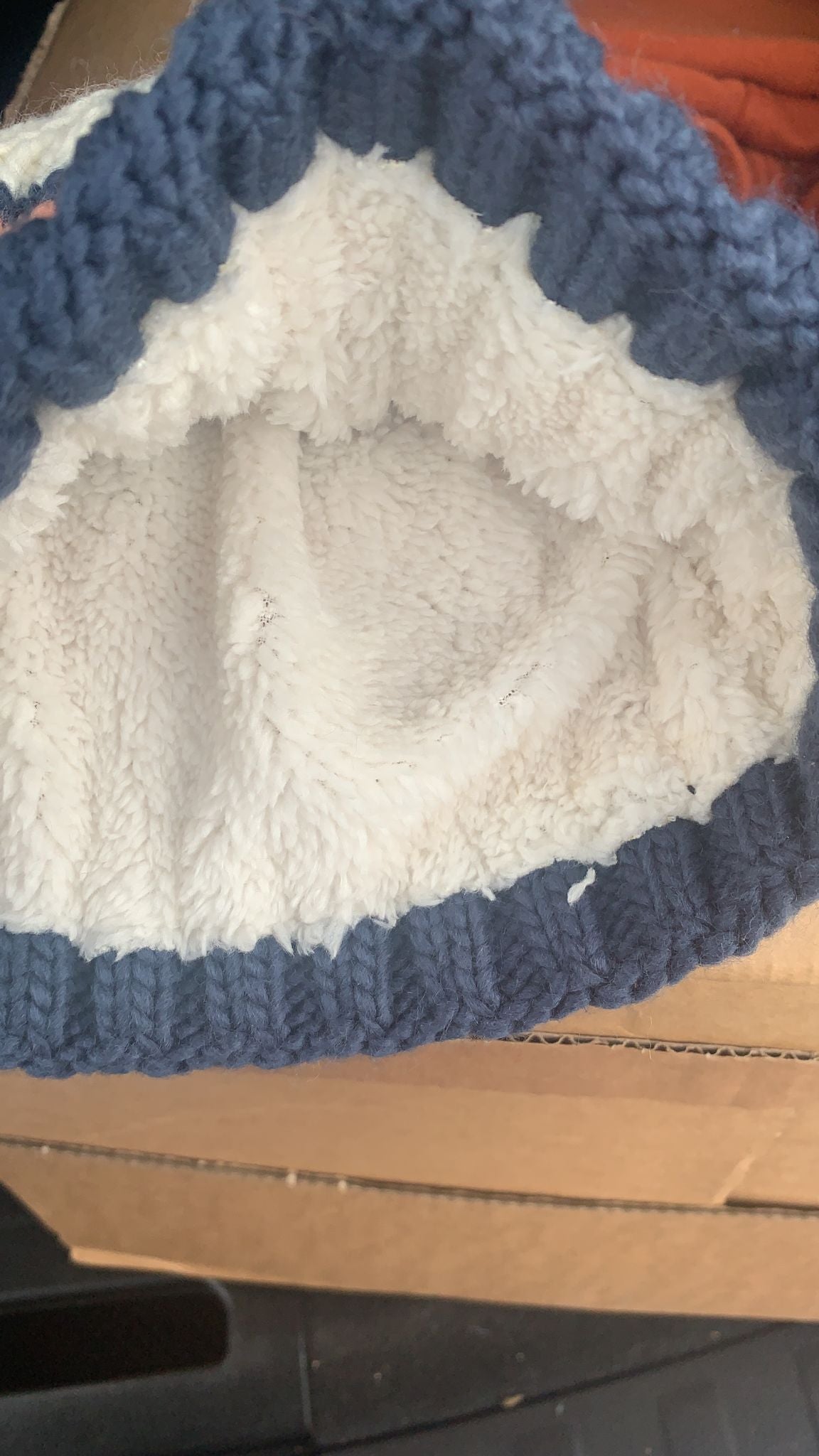 Pink, Blue and Cream Bobble Hat